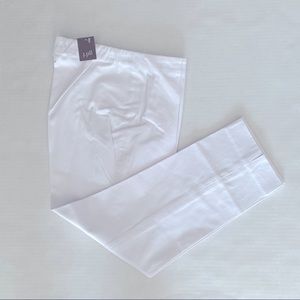 J Jill White Cotton Stretch Ankle Pants 4P NWT $79